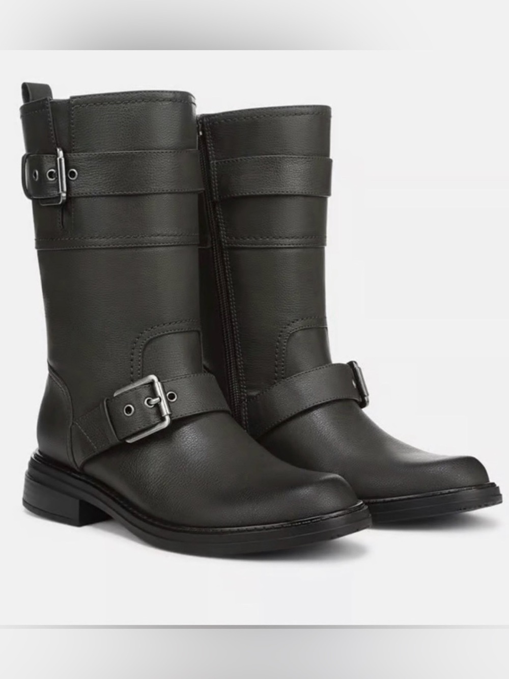 Naturalizer Latoya Mid-calf Moto Boots Steel Grey Women's - 8.5W